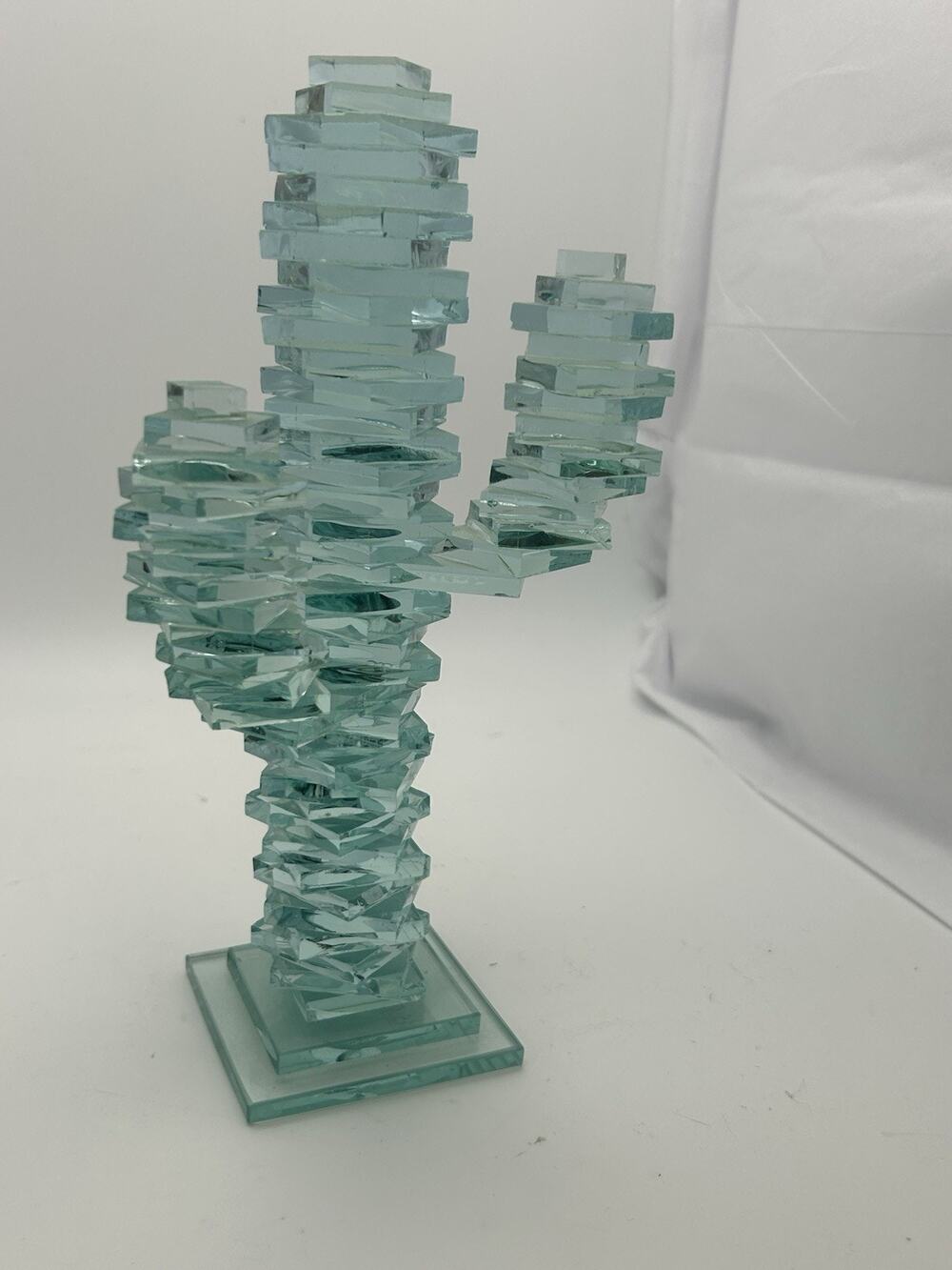 Saguaro Hand Crafted Stacked Glass Cactus.vintage